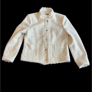 Ann Taylor Winter White Textured Blazer – Size 4